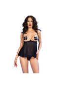 Set Babydoll Sensuale con Catene Dorate e Maschera