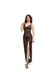 Elegant Black Long Nightie in Lace