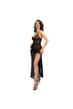 Elegant Black Long Nightie in Lace