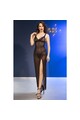 Elegant Black Long Nightie in Lace