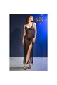 Elegant Black Long Nightie in Lace