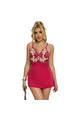 SUBBLIME - 954130 BABYDOLL CON DISEGNO FLOREALE ROSSO L/XL