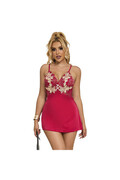 SUBBLIME - 954130 BABYDOLL CON DISEGNO FLOREALE ROSSO L/XL