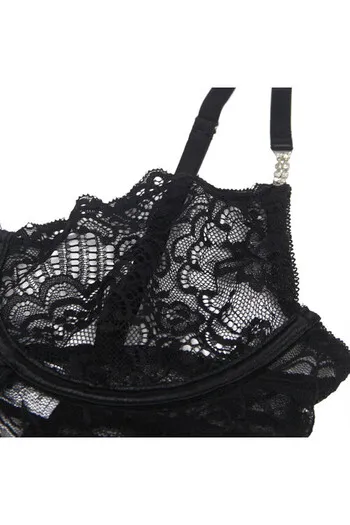 SUBBLIME - 954185 BABYDOLL IN PIZZO CON SPALLINE REGOLABILI NERO S/M