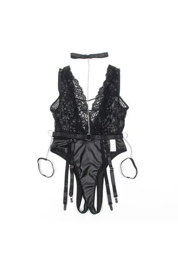 SUBBLIME - 954383 BODY SEXY CON CINTURA REGGICALZE NERO S/M