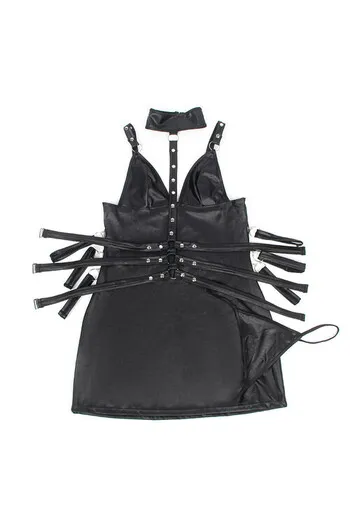 SUBBLIME - 954413 BODY BONDAGE IN PELLE NERO L/XL
