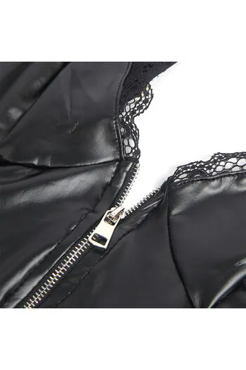 SUBBLIME - 955458 BODY IN PELLE NERA CON ZIP S/M