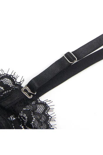 SUBBLIME - 955496 BODY IN PIZZO CON FIOCCHI E GIARRETTIERE NERO S/M