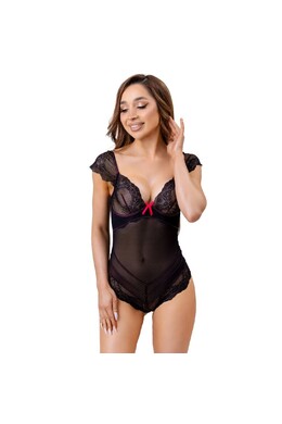 Elegant and sensual black lace bodysuit