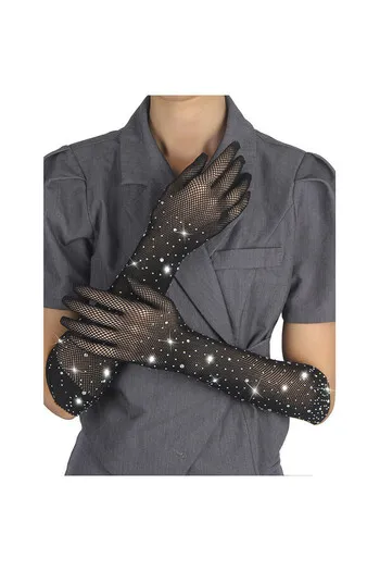 SUBBLIME - 957469SHINE GUANTI TRASPARENTI NERI S/M