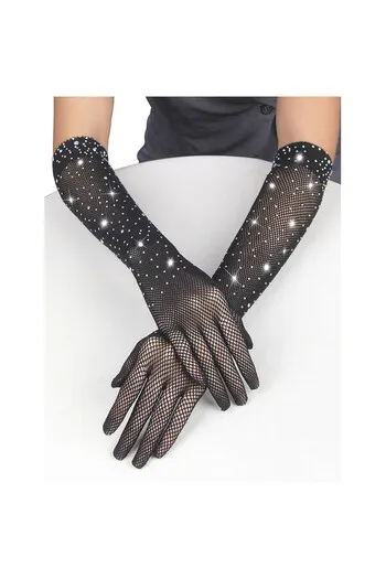 SUBBLIME - 957469SHINE GUANTI TRASPARENTI NERI S/M