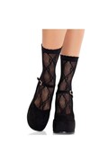 LEG AVENUE - CALZINI IN PIZZO CON FIOCCO IN PIZZO NERO