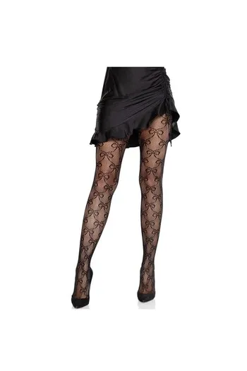 LEG AVENUE - COLLANT A RETE CON FIOCCO NERO