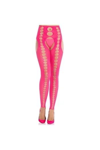 LEG AVENUE - CALZE COPRENTI SENZA SPALLINE E SENZA CUCITURE ROSA NEON