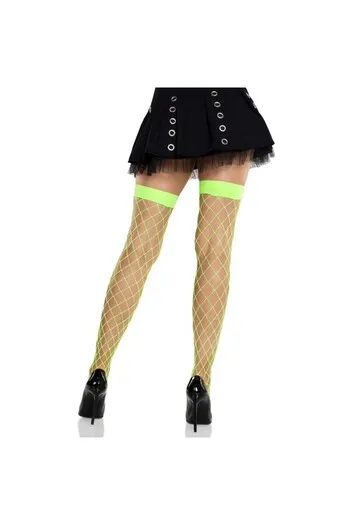 LEG AVENUE - COLLANT A RETE LARGA VERDE NEON