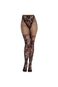 LEG AVENUE - CALZE IN PIZZO DAHLIA CON DETTAGLIO A RETE NERE