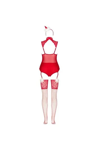 Sensual Christmas Set: Bodysuit, Stockings & Headband