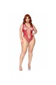 LEG AVENUE - 81641X BODY SENZA CUCITURE BORDEAUX TAGLIA 1X/2X