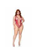 LEG AVENUE - 81641X BODY SENZA CUCITURE BORDEAUX TAGLIA 1X/2X