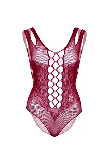 LEG AVENUE - 81641X BODY SENZA CUCITURE BORDEAUX TAGLIA 1X/2X