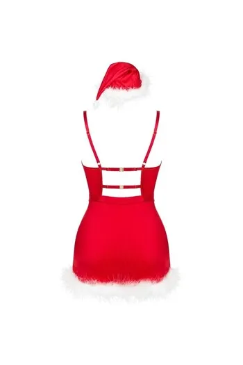 LIVCO CORSETTI FASHION - AGETHE LC 90607 CHEMISE + PERIZOMA + CAPPELLO DI NATALE L/XL