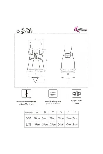 LIVCO CORSETTI FASHION - AGETHE LC 90607 CHEMISE + PERIZOMA + CAPPELLO DI NATALE L/XL