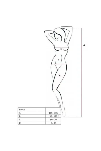 PASSION - WOMAN BS019 BODYSTOCKING NERO TAGLIA UNICA