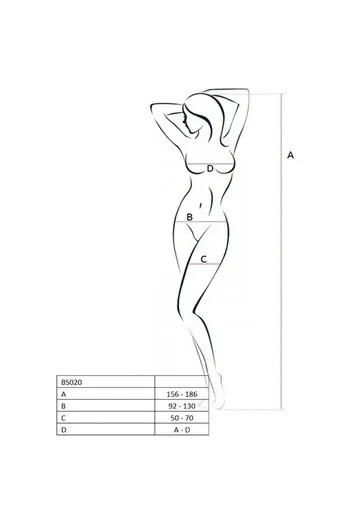 PASSION - WOMAN BS020 BODYSTOCKING NERO TAGLIA UNICA