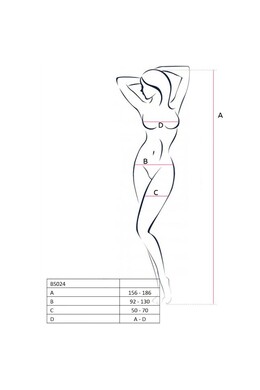 PASSION - WOMAN BS024 BODYSTOCKING BIANCO TAGLIA UNICA