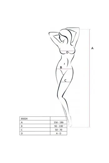 PASSION - WOMAN BS024 BODYSTOCKING BIANCO TAGLIA UNICA