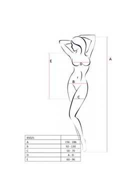 PASSION - WOMAN BS025 BODYSTOCKING ABITO NERO STILE TAGLIA UNICA