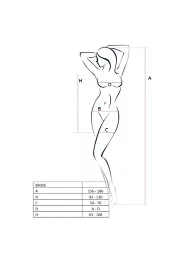 PASSION - WOMAN BS026 ABITO NERO STILE BODYSTOCKING TAGLIA UNICA