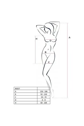 PASSION - WOMAN BS027 BODYSTOCKING ABITO ROSSO STILE TAGLIA UNICA