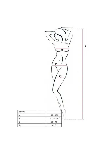 PASSION - DONNA BS031 BODYSTOCKING NERO TAGLIA UNICA