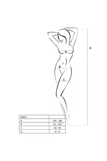 PASSION - DONNA BS031 BODYSTOCKING BIANCO TAGLIA UNICA