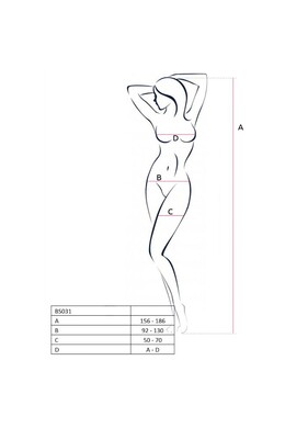 PASSION - WOMAN BS031 BODYSTOCKING ROSSO TAGLIA UNICA