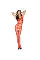 PASSION - WOMAN BS032 BODYSTOCKING ROSSO TAGLIA UNICA