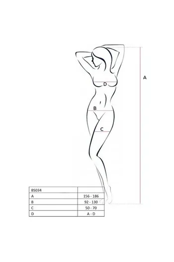 PASSION - WOMAN BS034 BODYSTOCKING BIANCO TAGLIA UNICA