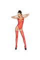 PASSION - WOMAN BS034 BODYSTOCKING ROSSO TAGLIA UNICA