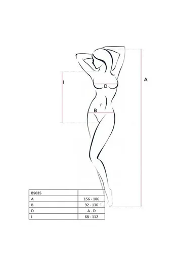 PASSION - WOMAN BS035 BODYSTOCKING BIANCO TAGLIA UNICA
