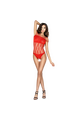PASSION - WOMAN BS035 BODYSTOCKING ROSSO TAGLIA UNICA