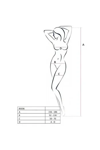 PASSION - WOMAN BS036 BODYSTOCKING BIANCO TAGLIA UNICA