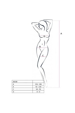 PASSION - WOMAN BS038 BODYSTOCKING BIANCO TAGLIA UNICA
