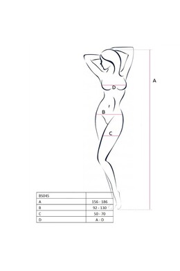 PASSION - DONNA BS045 BODYSTOCKING NERO TAGLIA UNICA