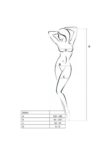 PASSION - DONNA BS045 BODYSTOCKING NERO TAGLIA UNICA