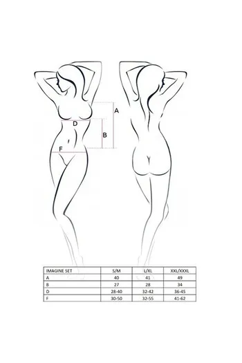 Set Lingerie Imagine di Passion - Top Aperto + Tanga Nero