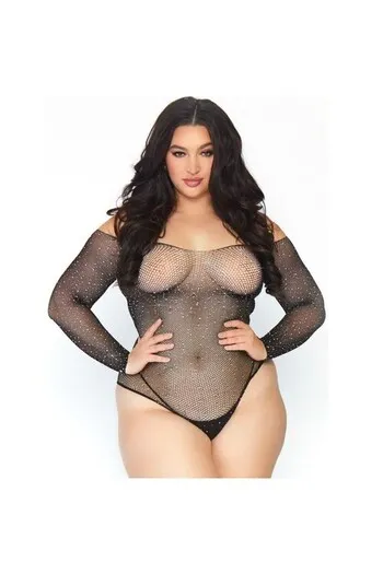 LEG AVENUE - BODYSTOCKING A RETE CRISTALLIZZATA LEG AVENUE - 1X-2X