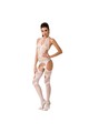 PASSION -E DONNA BS053 BODYSTOCKING BIANCO TAGLIA UNICA