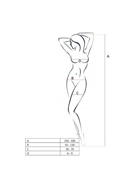PASSION -E DONNA BS053 BODYSTOCKING BIANCO TAGLIA UNICA