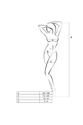 PASSION - DONNA BS058 BODYSTOCKING NERO TAGLIA UNICA
